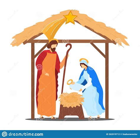 Biblical Nativity Story With Two Figures Man And Woman Nativity Of The