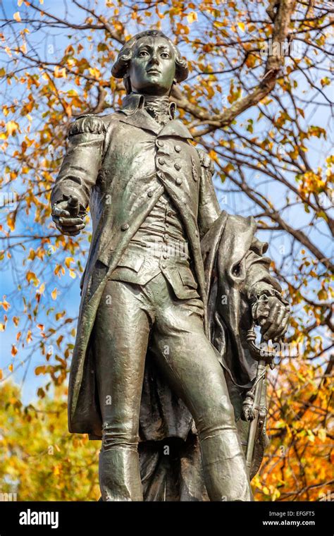 General Marquis De Lafayette Statue Lafayette Park Autumn Washington Dc
