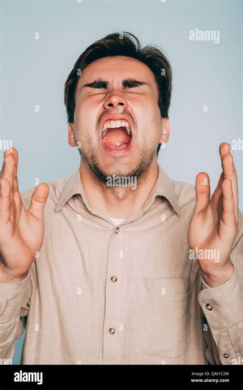 Pain Agony Torment Emotional Stress Man Scream Stock Photo Alamy