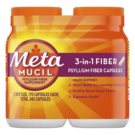 Product Of Metamucil Psyllium Fiber Supplement Capsules 2 Pk 170 Ct