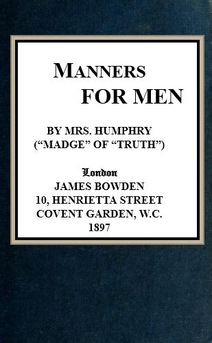 the project gutenberg ebook of manners for men by mrs humphry