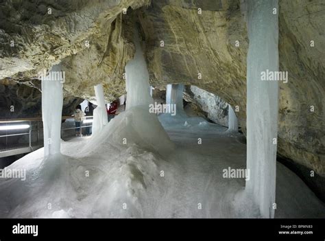 Inside Demanovska Ladova Jaskyna An Ice Cave In Jasna Valley In Nizke