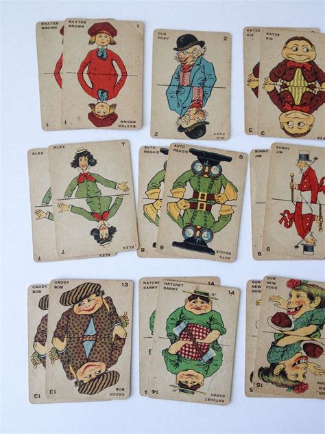 Vintage Old Maid Cards Fun Retro Whitman Illustrated Etsy