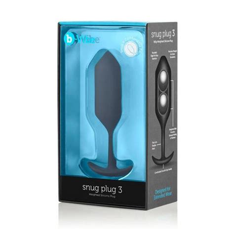 B Vibe Snug Plug 3 Black Hypoallergenic Weighted Silicone Anal Butt