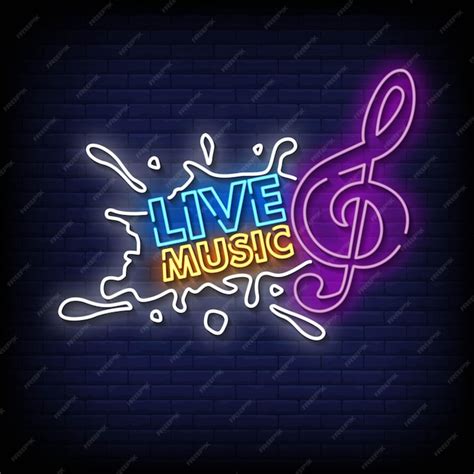 Premium Vector Live Music Neon Signs Style Text Vector