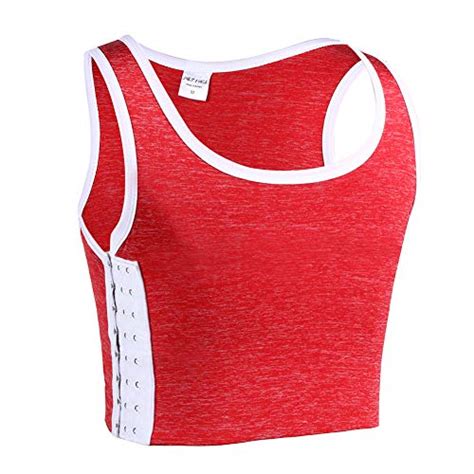 JARAZIN Women Tombabe Elastic Band Colors Chest Binder Tank Top S Red WantItAll