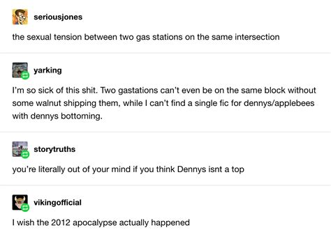 This Implies There Is Dennys Applebees Fic With Dennys Topping Tumblr