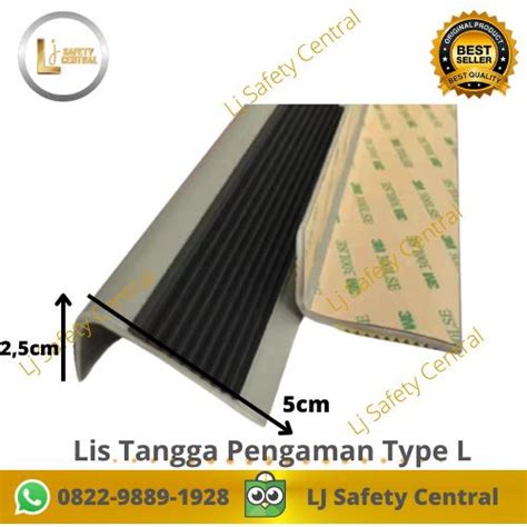 Promo Lis Tangga Pengaman Anti Slip Type L Cm Step Nosing Lem M