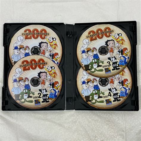 200 Classic Cartoons Betty Boop Woody Woodpecker Casper Popeye 4 Dvds
