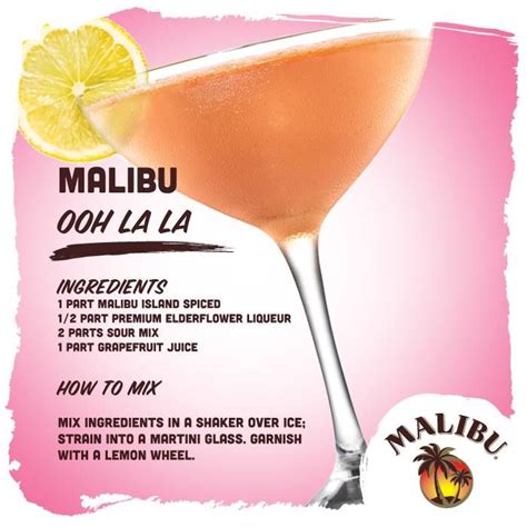 It's a combination of malibu rum, amaretto, pineapple juice and cranberry juice. •MALIBU OoH LA LA• … | Spiced rum drinks, Cocktails with ...
