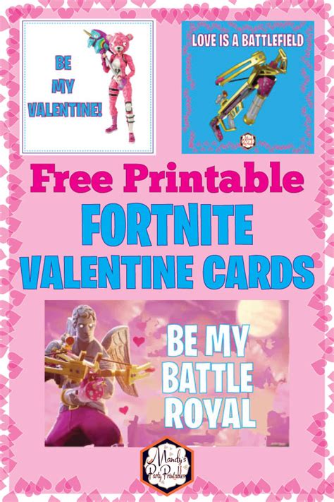 Free Printable Fortnite Valentines Card Mandys Party Printables