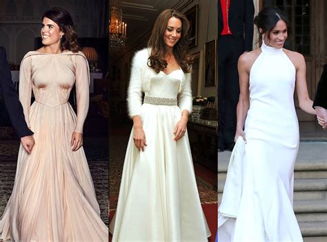 Almost every fan of the british royal family can recall seeing kate middleton walk up the steps of and if you're a bride preparing for her fall nuptials, princess kate's second look might be the ultimate. Comparing Eugenie, Meghan and Kate's Wedding Evening ...