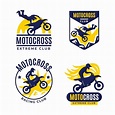 Premium Vector | Motocross logo collection