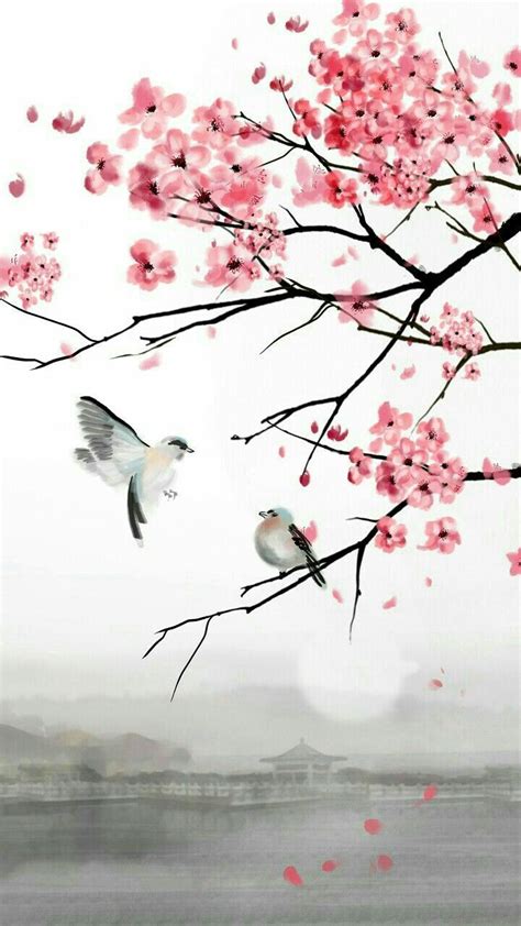 Lukisan bunga sakura dengan cat air. 14+ Lukisan Cat Air Bunga Sakura - Arti Gambar