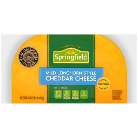 Springfield Mild Longhorn Style Cheddar Cheese 16 Oz Instacart