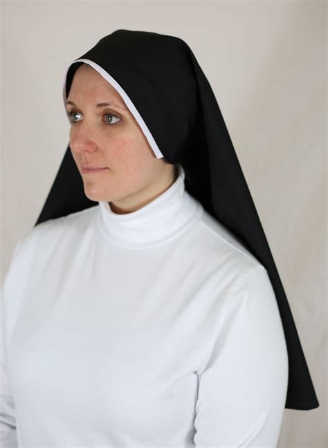 Black Veil With White Trim Catholic Nun Habit On Storenvy
