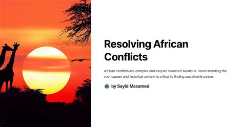 Resolving African Conflicts