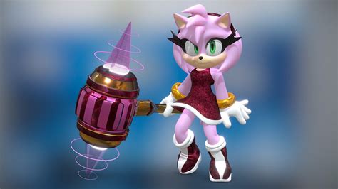 Amy Rose Sonic Movie 3d Model By Terraxy 5b1a322 Sketchfab