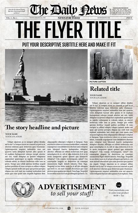 2x1 Page Newspaper Template Indesign Newspaper Design Newspaper
