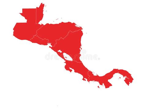 Red Map Of Central America Stock Vector Illustration Of Pink 167507234