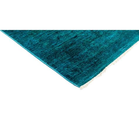 New Teal Overdyed Hand Knotted Rug 82 X 82 Chairish