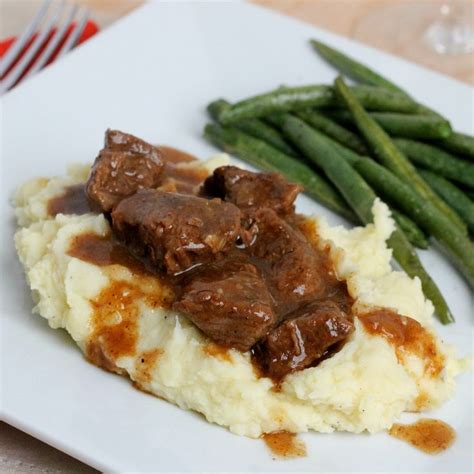 1 packet au jus mix, low mix the two brown gravy packets with another 1/2 cup cool water, stirring well. Slow Cooked Tri Tips & Gravy with Mashed Potatoes | Beef ...
