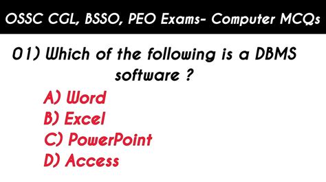 OSSC CGL Computer Mock Test Computer Awareness MCQ OSSC CGL BSSO