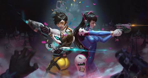 Download Tracer And Dva Art Overwatch 1920x1080 Wallpaper Full Hd
