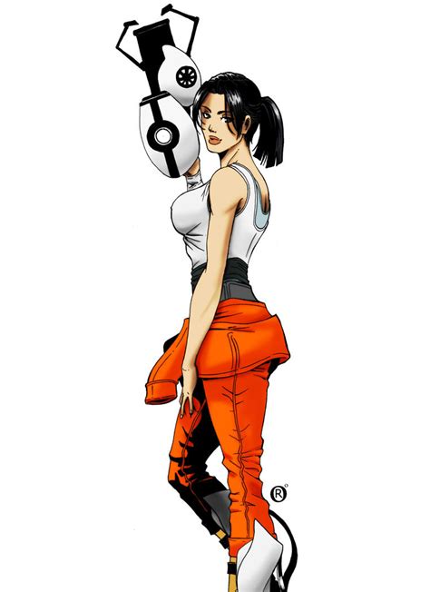 commission collab chell portal 2 by twero on deviantart