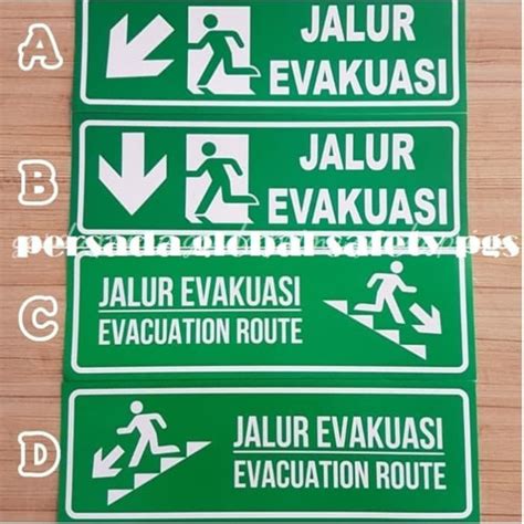 Jual Sign Jalur Evakuasi Stiker Rambu Evakuasi Sticker TANGGA KANAN