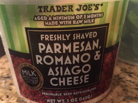 Freshly Shaved Parmesan Romano And Asiago Cheese Nutrition Information