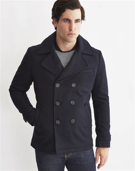 Lyst Selected Mercer Pea Coat In Blue For Men