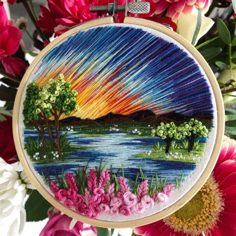 Uk Based Embroidery Artist Sew Beautiful Creates Beautiful Landscapes