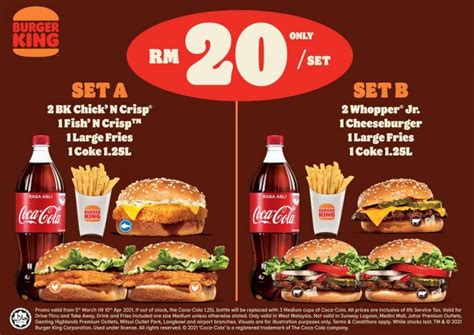 Burger King March Bundle Deals Rm20 Promotion 5 Mar 2021 10 Apr 2021