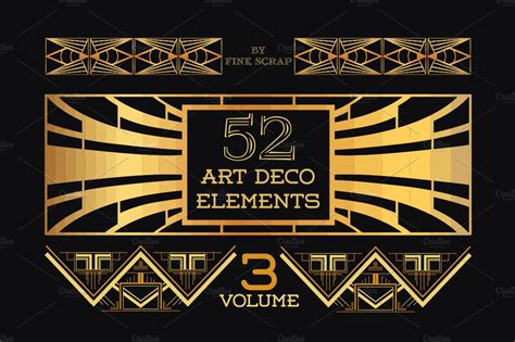52 Art Deco Design Elements Vol3 Decorative Illustrations ~ Creative