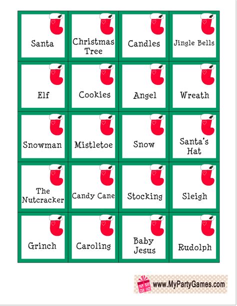 33 Free Printable Christmas Pictionary Clue Cards Christmas