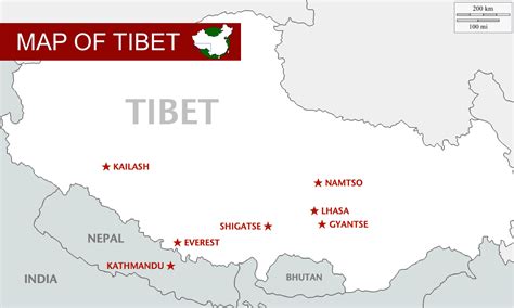 Tibet Map And Popular Tourist Destinations Tctc