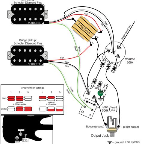 It shows the components of the circuit as simplified shapes, and the power and signal connections between the devices. Schecter Diamond Series Wiring Diagram