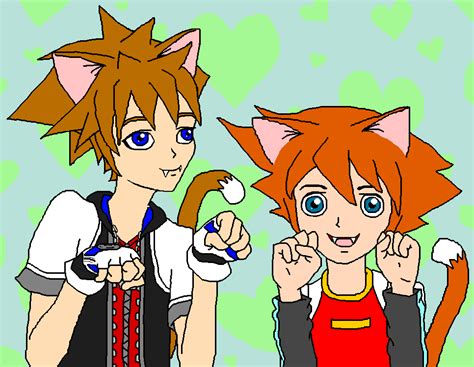 Sora And Chris Cats By Keyboyfan77 On Deviantart