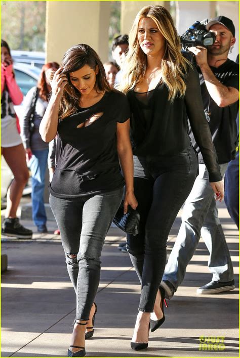 Kim Kardashian Bares Cleavage In Black Cut Out Shirt Photo 3049289