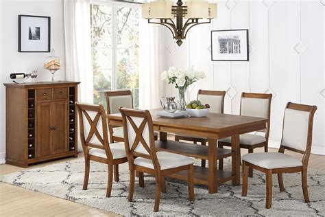 Brown Wood Dining Table F2451 Poundex Modern Contemporary Buy Online