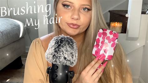 asmr brushing my hair 💜 youtube