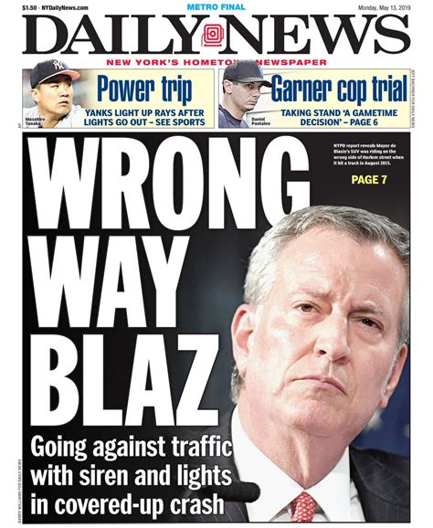 Cruising For A Bruising De Blasio S Nypd Vehicle Was Cruising Against Traffic In Harlem When It