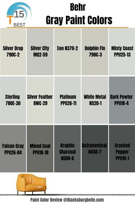 Most Popular Behr Gray Paint Colors From Light To Dark