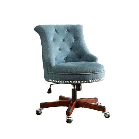 In this board you will find upholstered desk chairs for your home office. Linon Sinclair Wood Upholstered Office Chair in Aqua Blue ...
