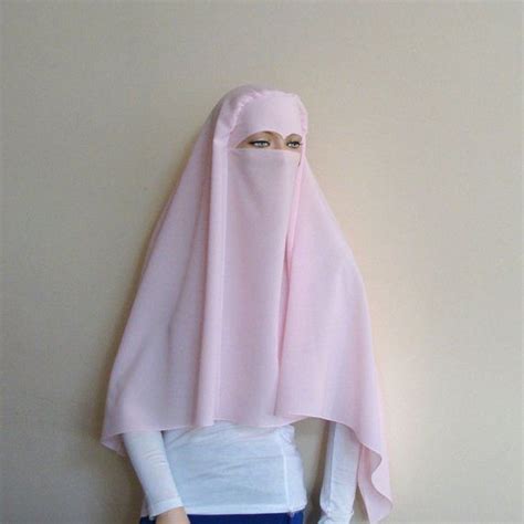 Pink Niqab Traditional Niqabelegant Burqa Wedding Hijab Etsy Scarf Women Fashion Muslimah
