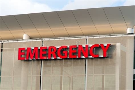 Emergency Medical Center Building Sign Health Care Hospital Stock Image