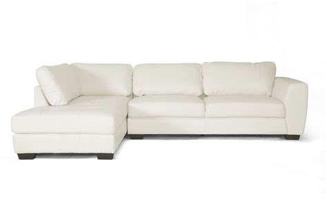 Baxton Studio Orland White Leather Modern Sectional Sofa With Left