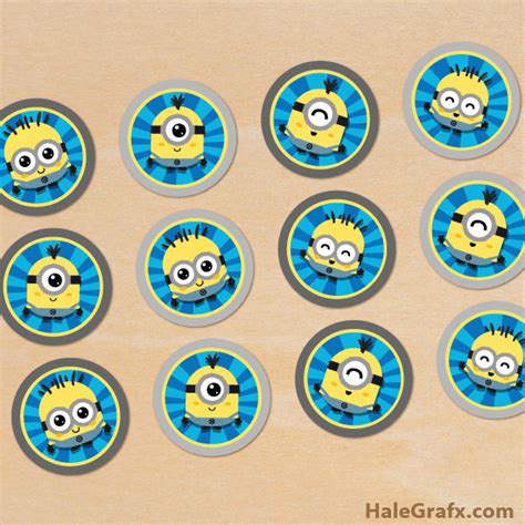 90s theme cupcake toppers free printables. FREE Printable Kawaii Minions Cupcake Toppers