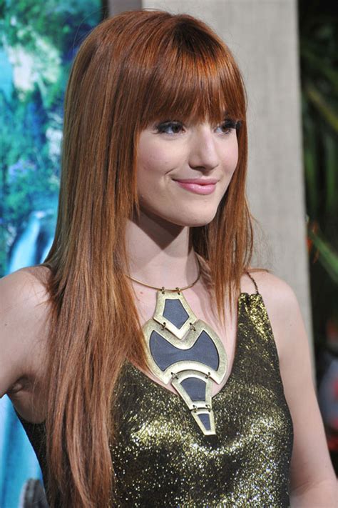 Bella Thorne Straight Ginger Angled Flat Ironed Long